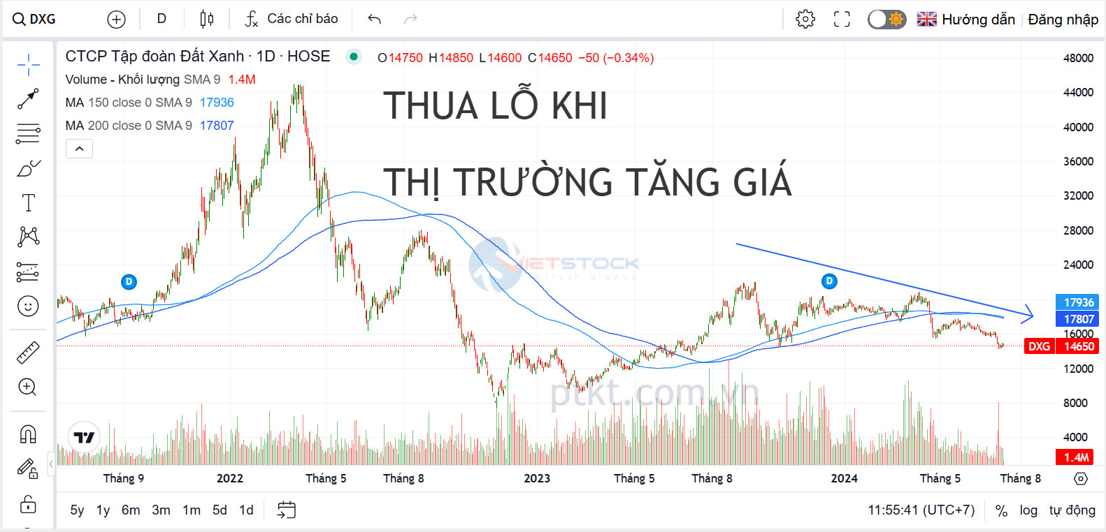 thua lỗ trong chứng khoán khi thị trường tăng giá
